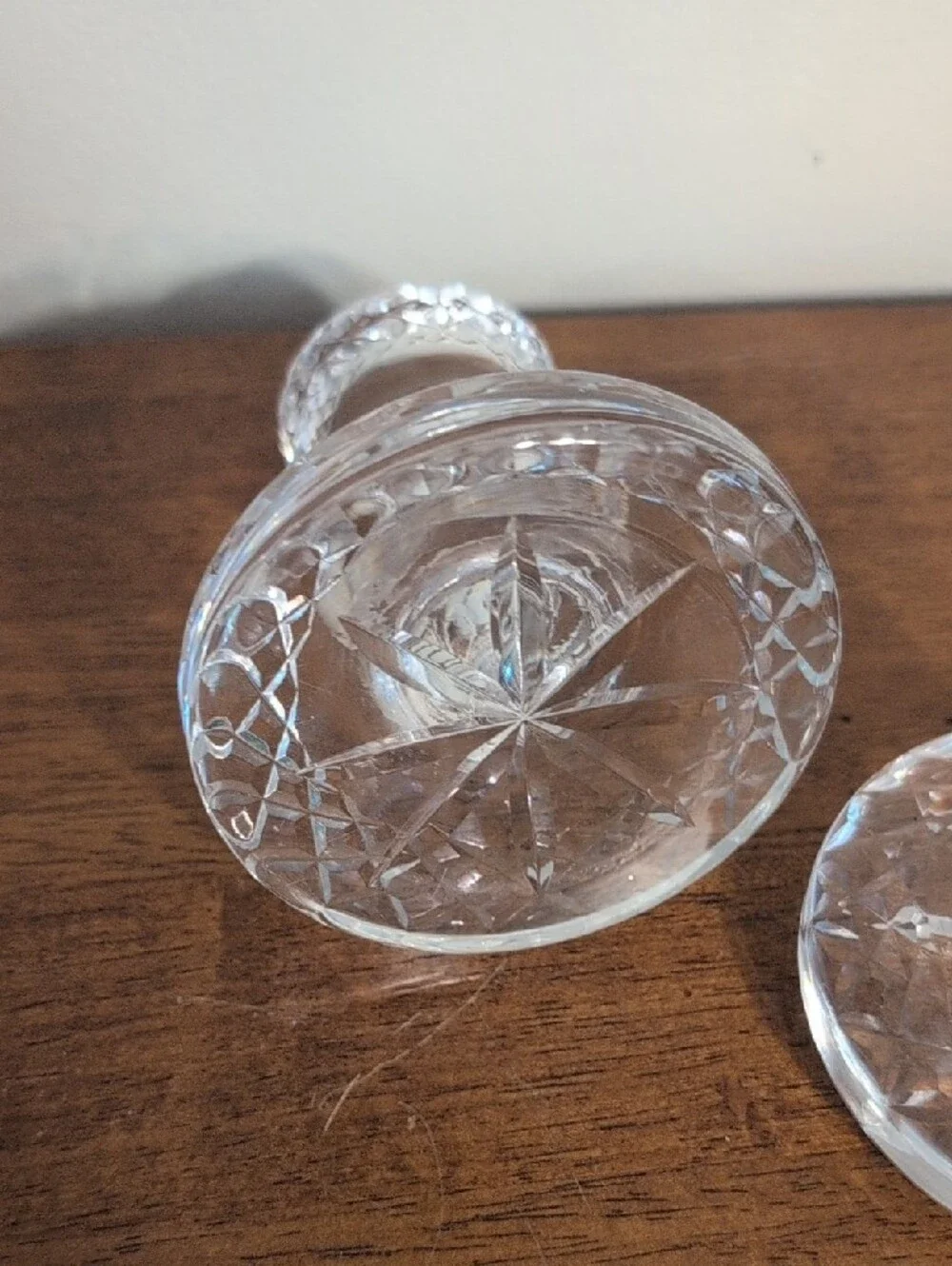 Crystal Pattern Glass Candlestick Holders - Clear (Pair)